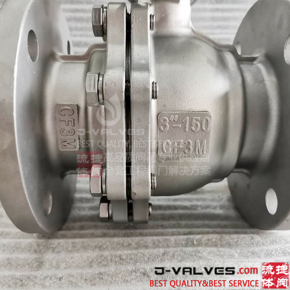 2PC Stainless Steel Flange Ball Valve with ISO5211 Mounting Pad