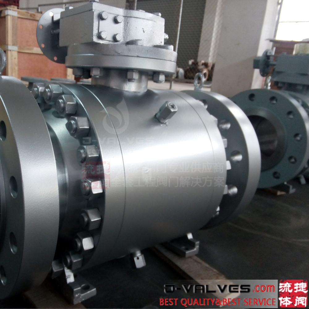 API6D Forged Steel 3PC Trunnion Ball Valve With Gear Operation