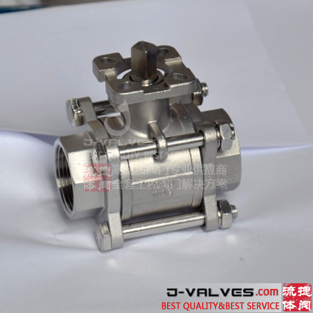 3PC Female Threaded Ball Valve with ISO Mounting