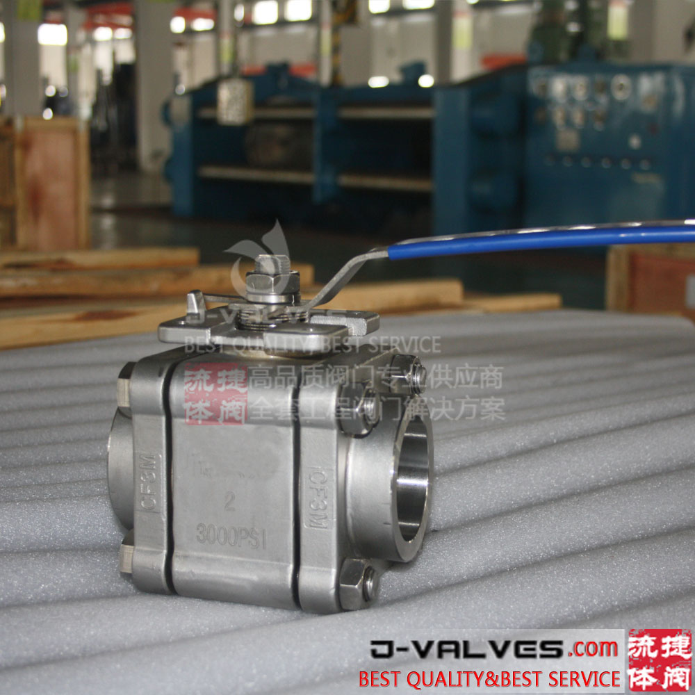 3PC 3000psi Threaded Forged Steel Ball Valve with ISO5211 Mounting