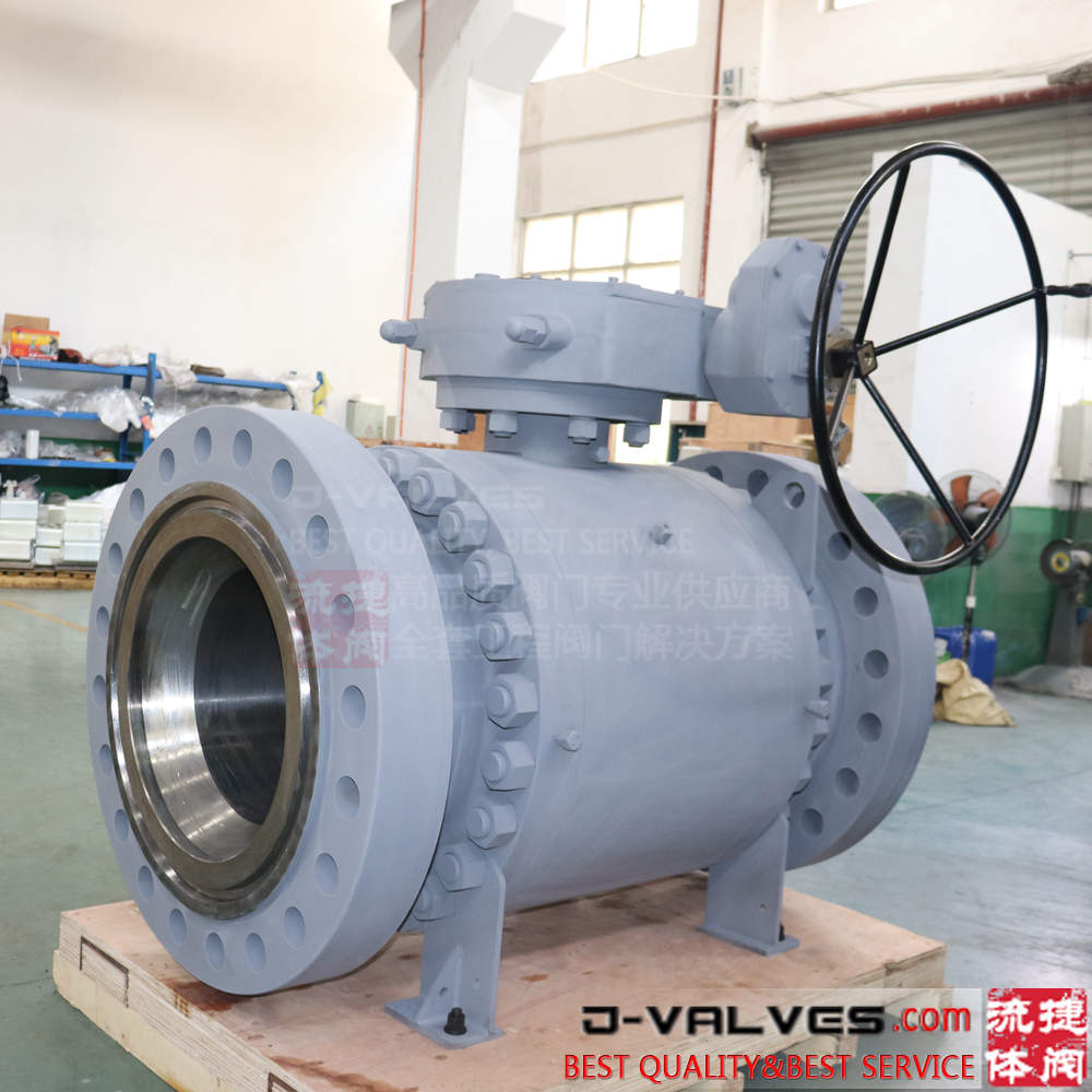 API6D Big Size Forged Steel Reduce Bore Trunnion Mounted Ball Valve