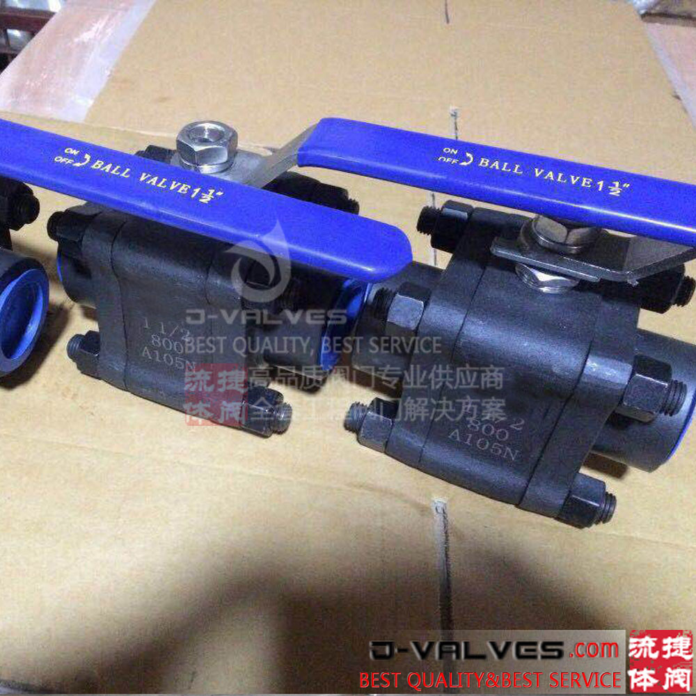Forged Steel A105 3PC Threaded Ball Valve Class800